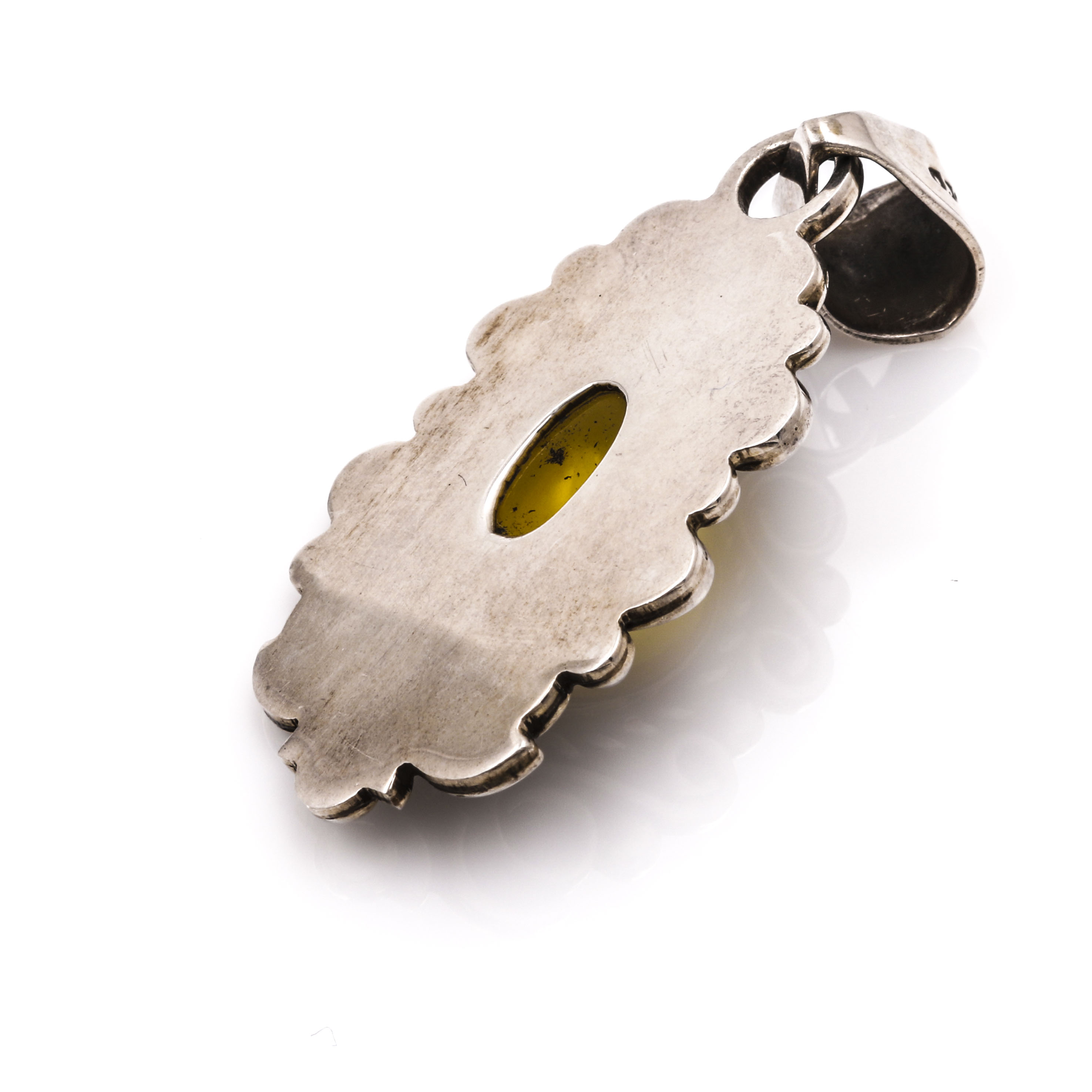 Sterling Silver Amber Necklace and Earrings