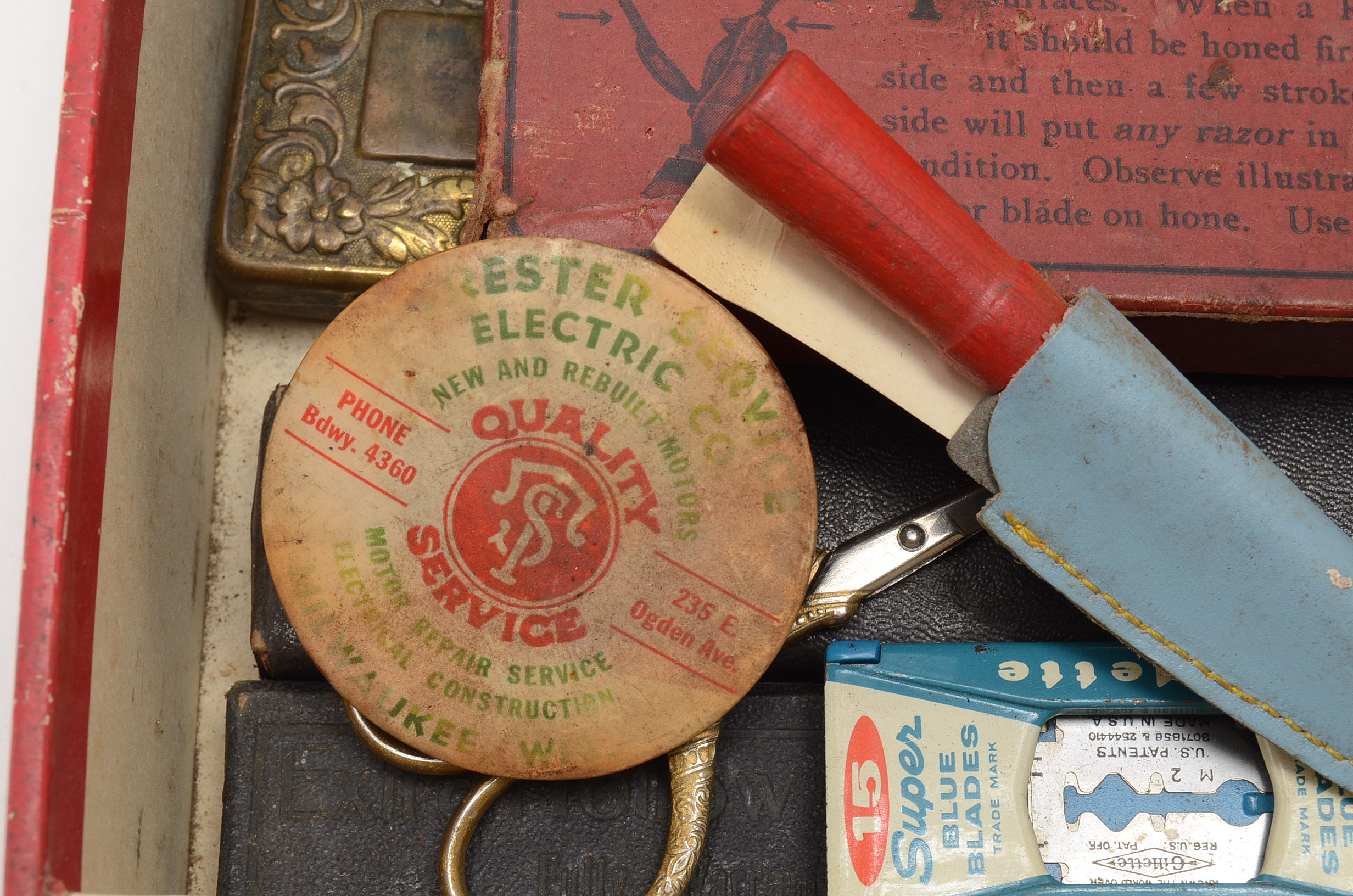 Four Vintage Cigar Boxes with Varied Items