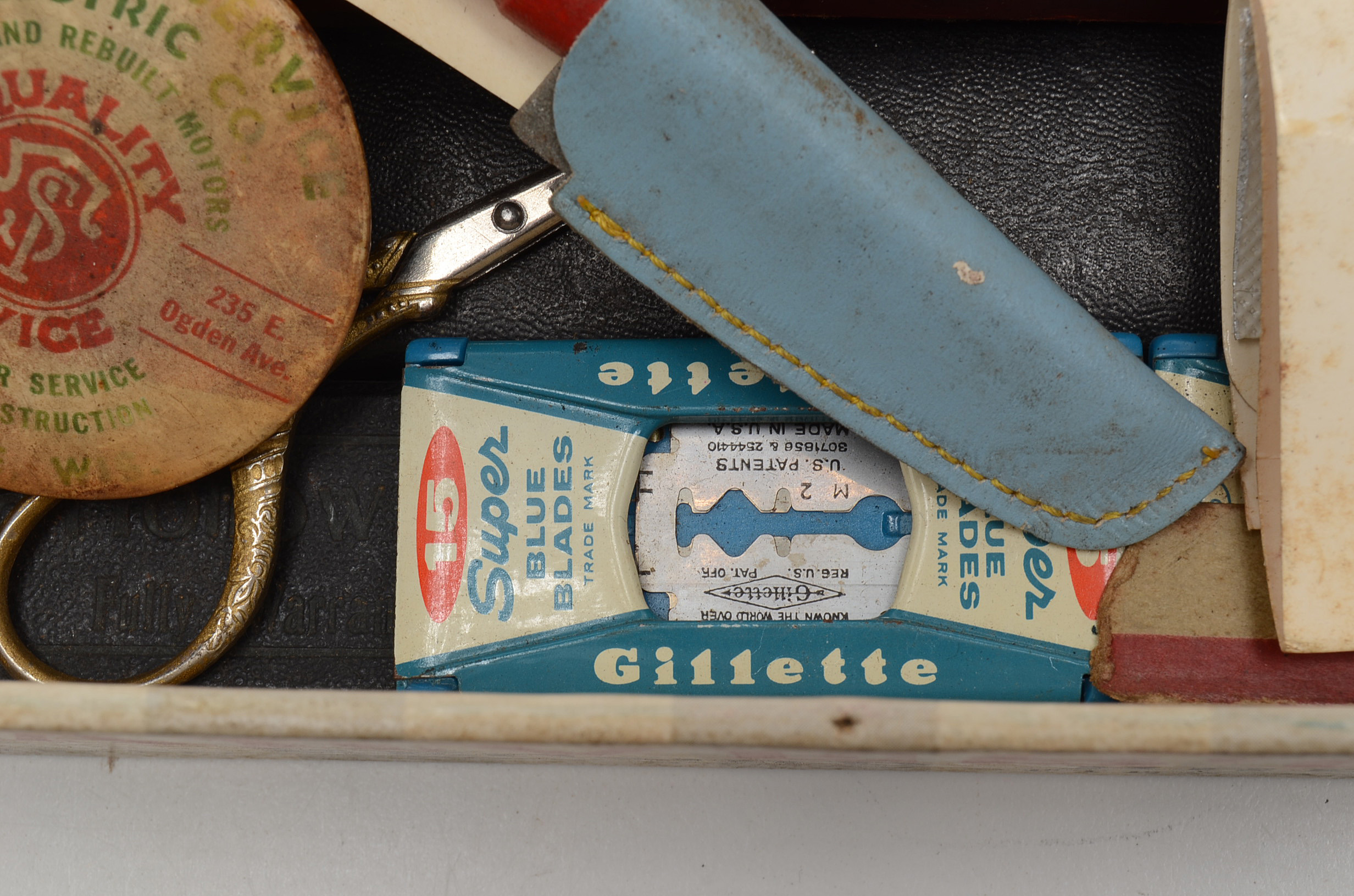 Four Vintage Cigar Boxes with Varied Items