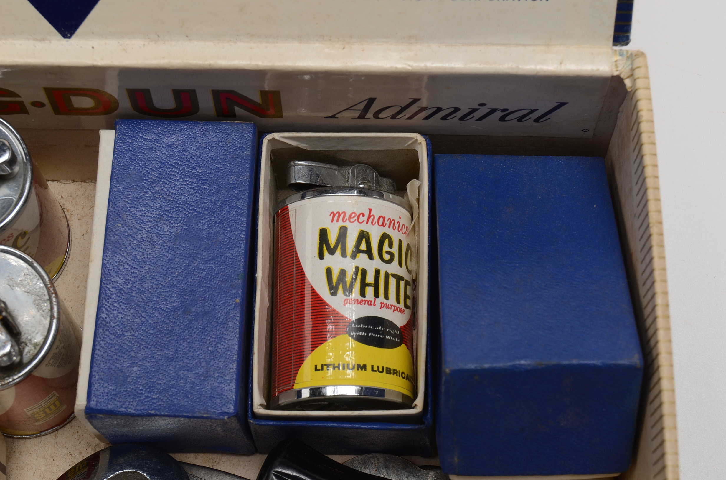 Four Vintage Cigar Boxes with Varied Items