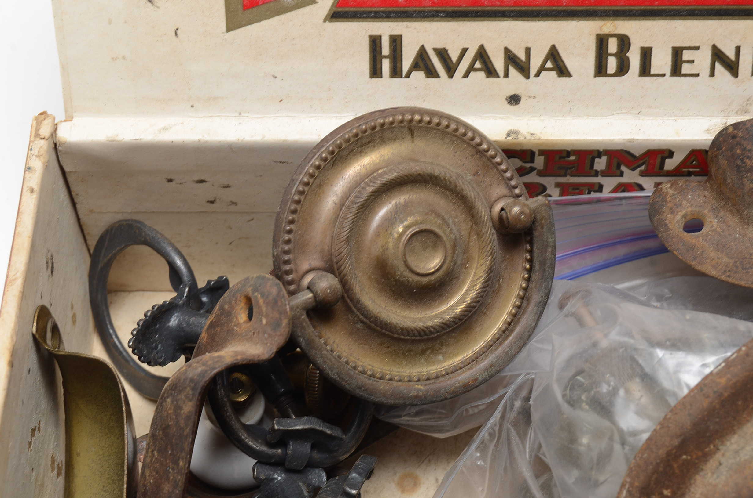 Two Vintage Cigar Boxes with Pad Locks and Hardware