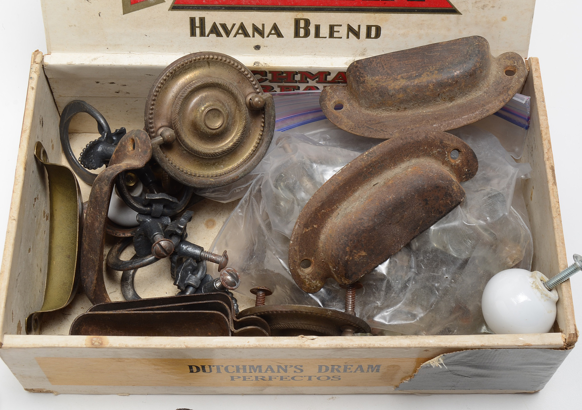 Two Vintage Cigar Boxes with Pad Locks and Hardware
