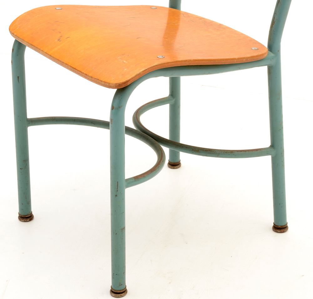 Set of Four Laminated Birch School Chairs