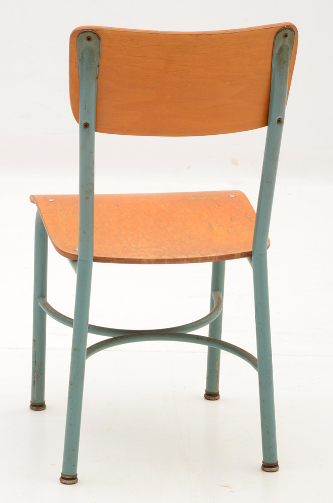 Set of Four Laminated Birch School Chairs