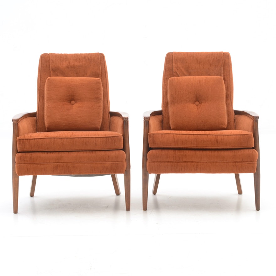 Pair of Vintage Burnt Orange Armchairs