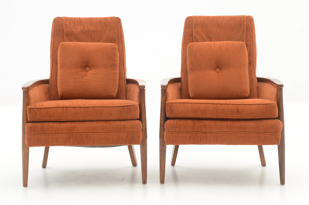 Pair of Vintage Burnt Orange Armchairs