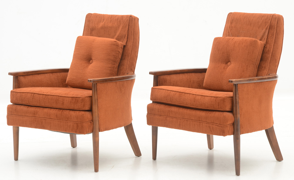 Pair of Vintage Burnt Orange Armchairs
