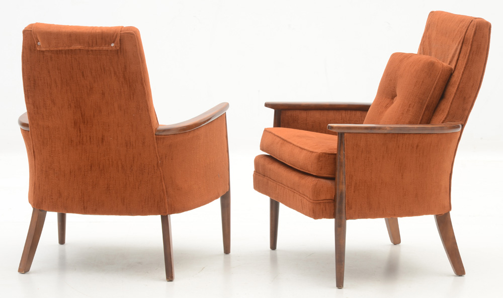 Pair of Vintage Burnt Orange Armchairs
