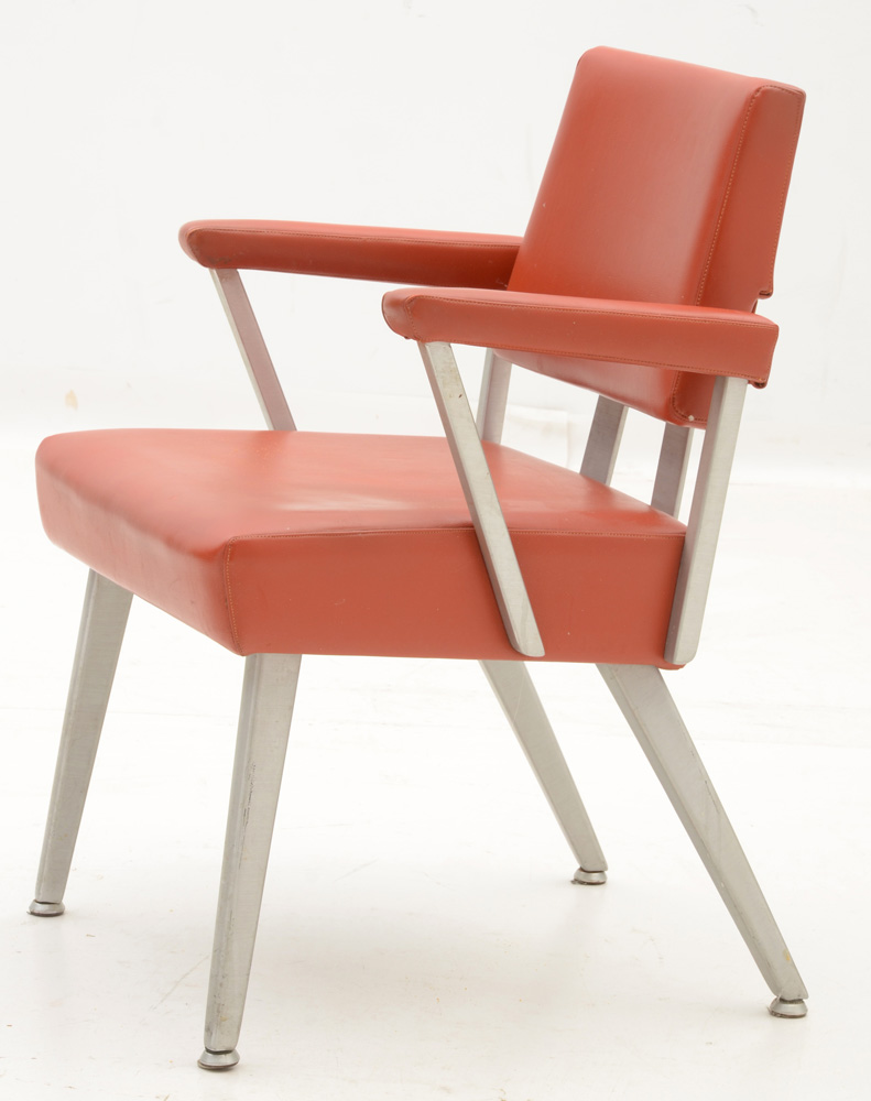 Pair of Brushed Aluminum GoodForm Arm Chairs