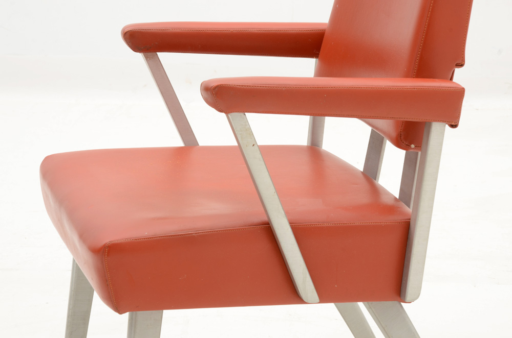 Pair of Brushed Aluminum GoodForm Arm Chairs