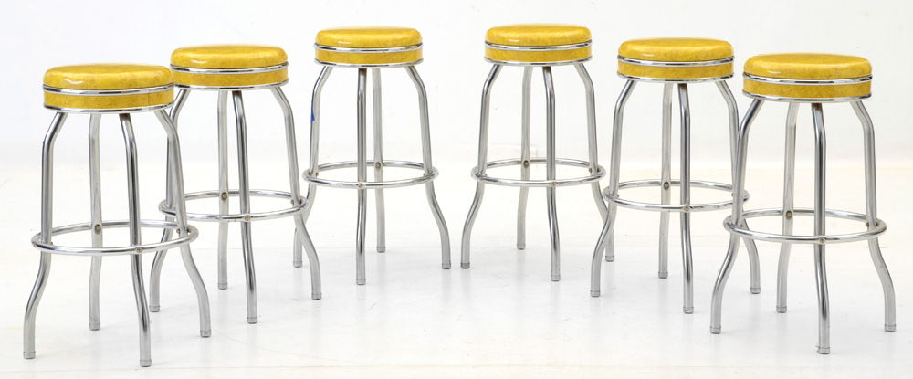 Set of Six Mid-Century Modern Counter Stools by Cosco