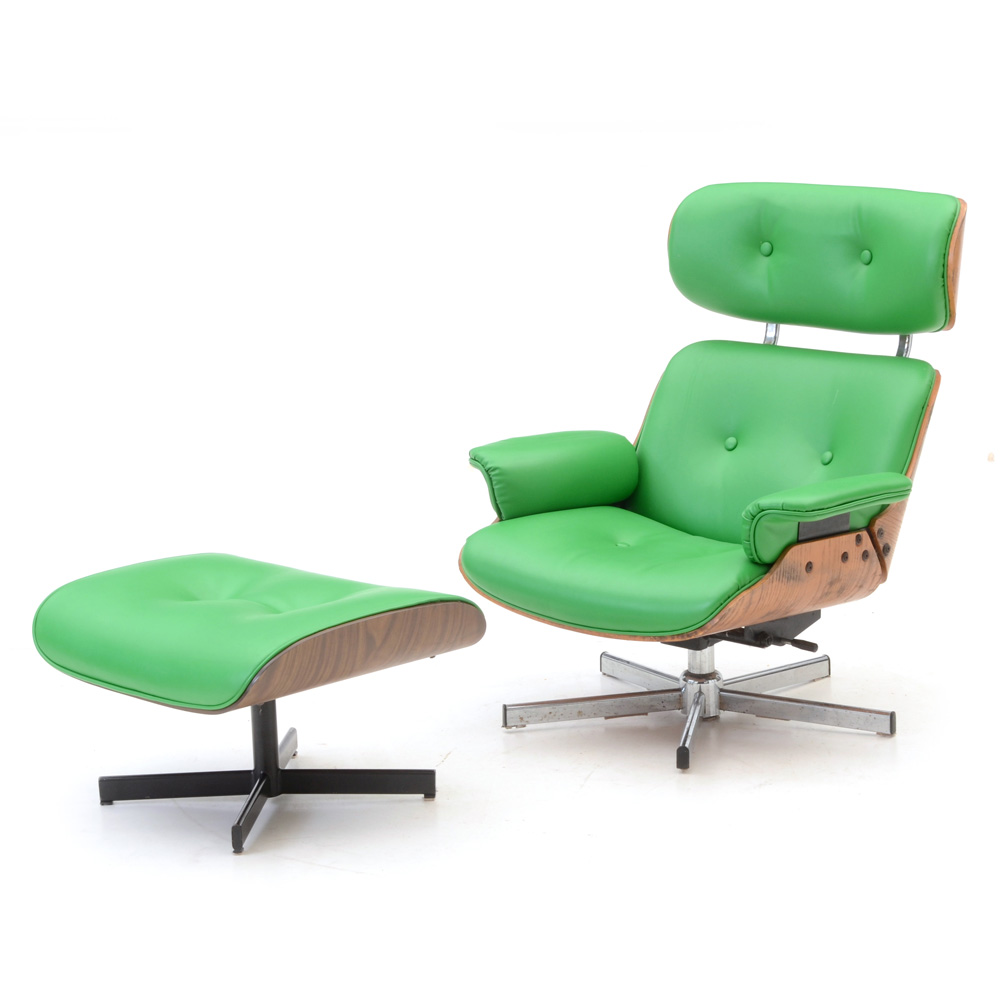 Eames Style Lounge Chair and Ottoman