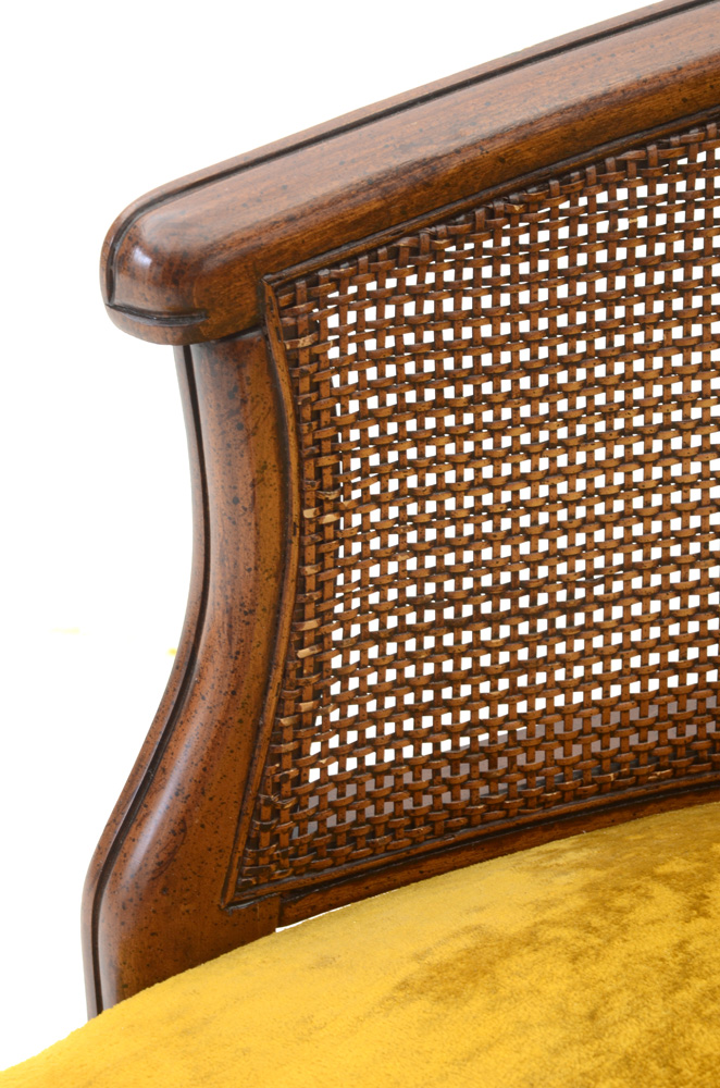 Vintage Goldenrod Velvet Loveseat