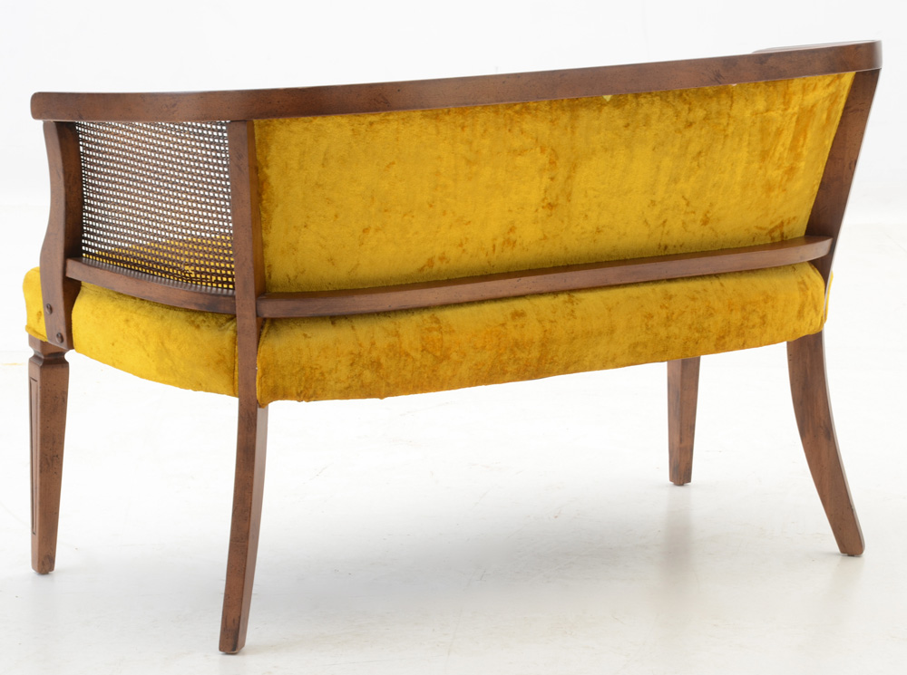 Vintage Goldenrod Velvet Loveseat