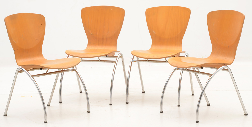 Mid Century Modern Blonde Chairs