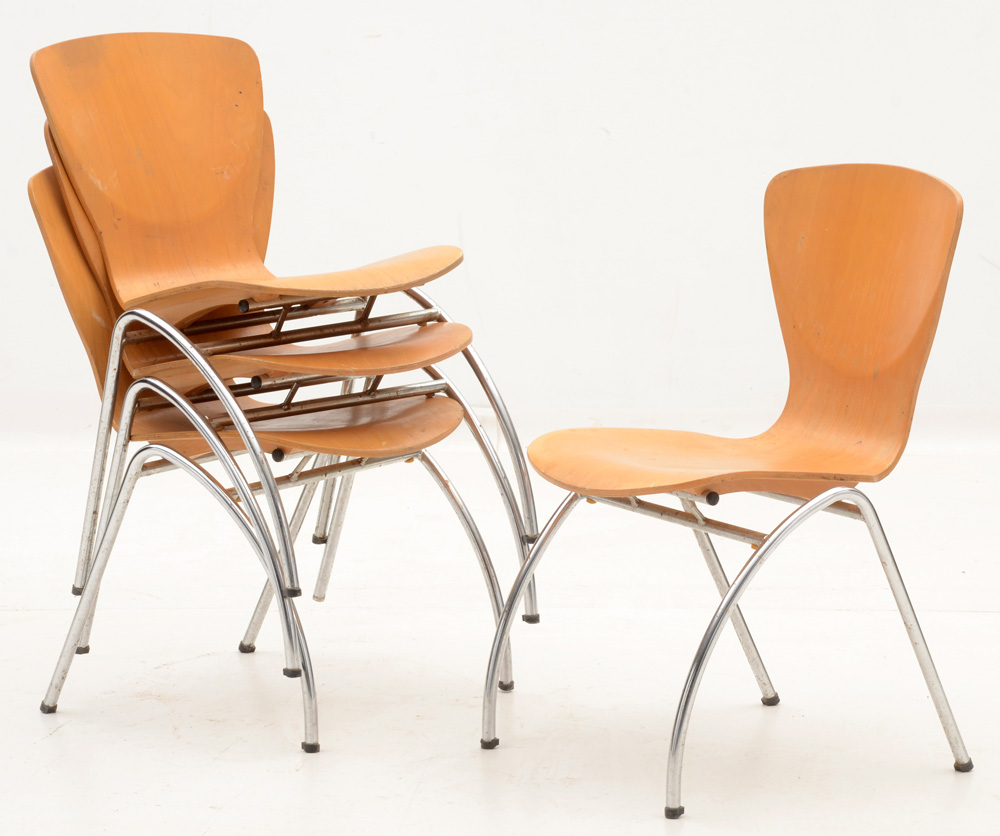 Mid Century Modern Blonde Chairs
