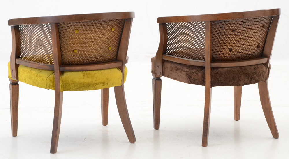 Pair of Velvet Upholstered Armchairs