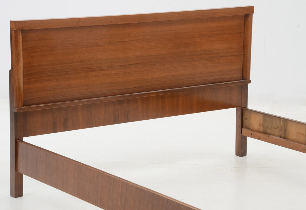 Mid Century Modern Full Bed Frame with Nightstands