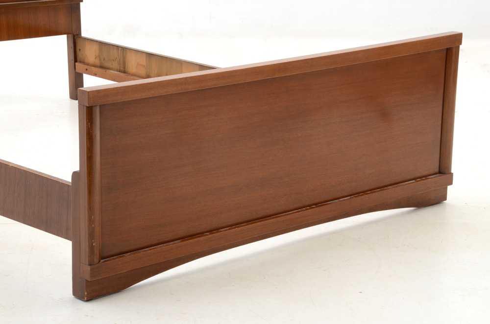 Mid Century Modern Full Bed Frame with Nightstands