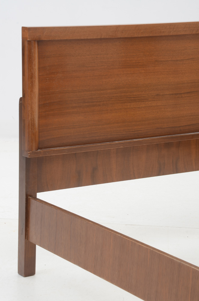 Mid Century Modern Full Bed Frame with Nightstands