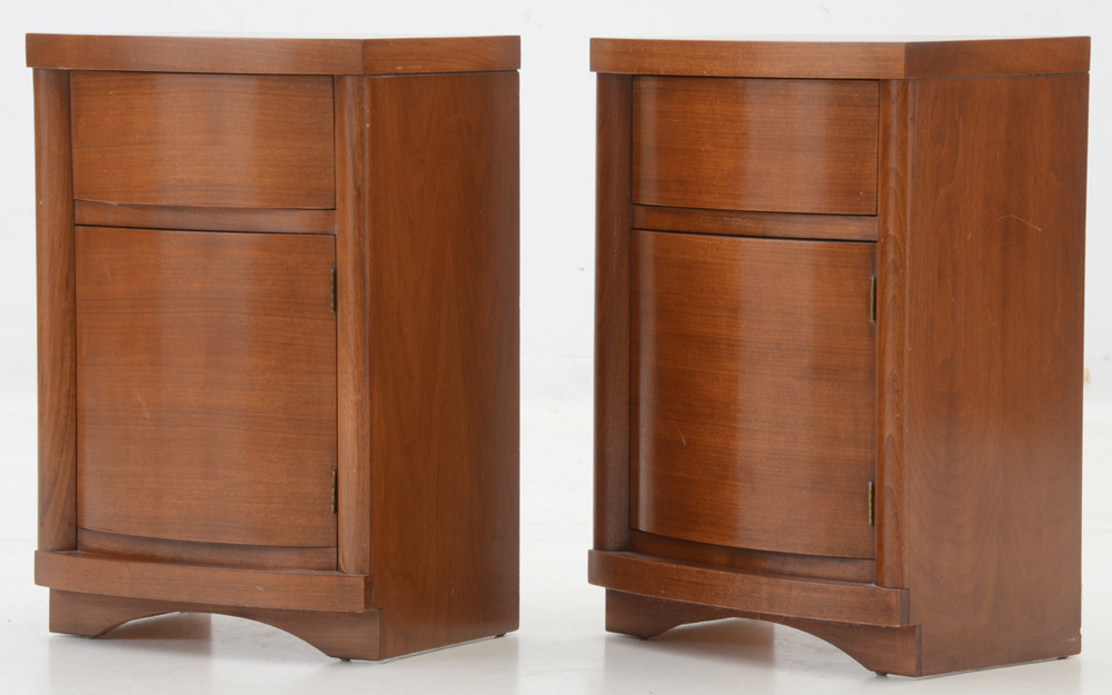 Mid Century Modern Full Bed Frame with Nightstands