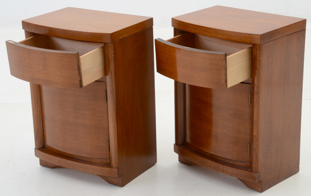 Mid Century Modern Full Bed Frame with Nightstands