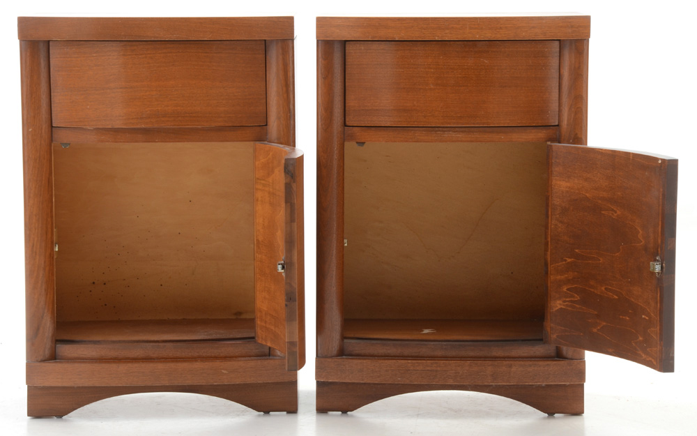 Mid Century Modern Full Bed Frame with Nightstands