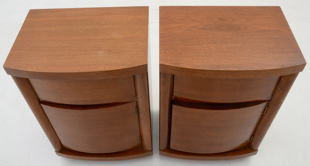 Mid Century Modern Full Bed Frame with Nightstands