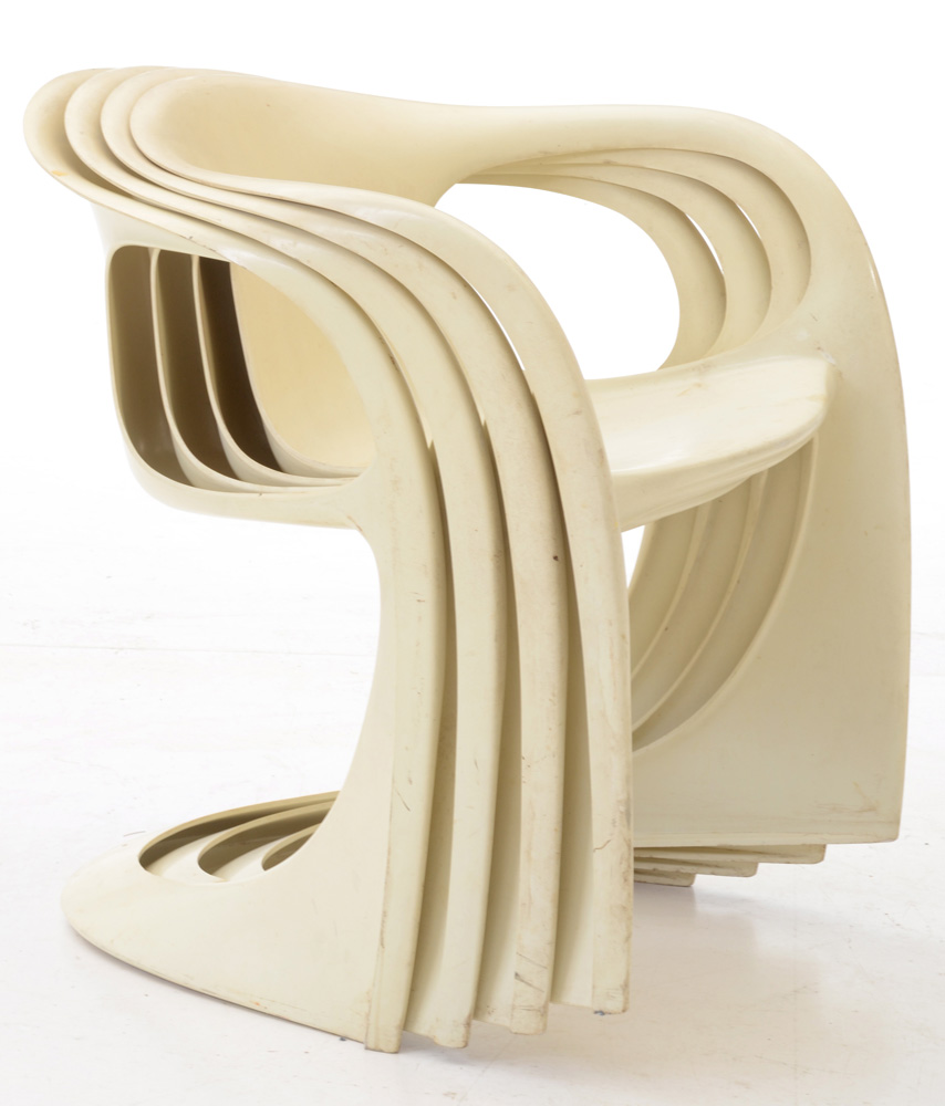 Alexander Begge "Casalino" Fiberglass Chairs