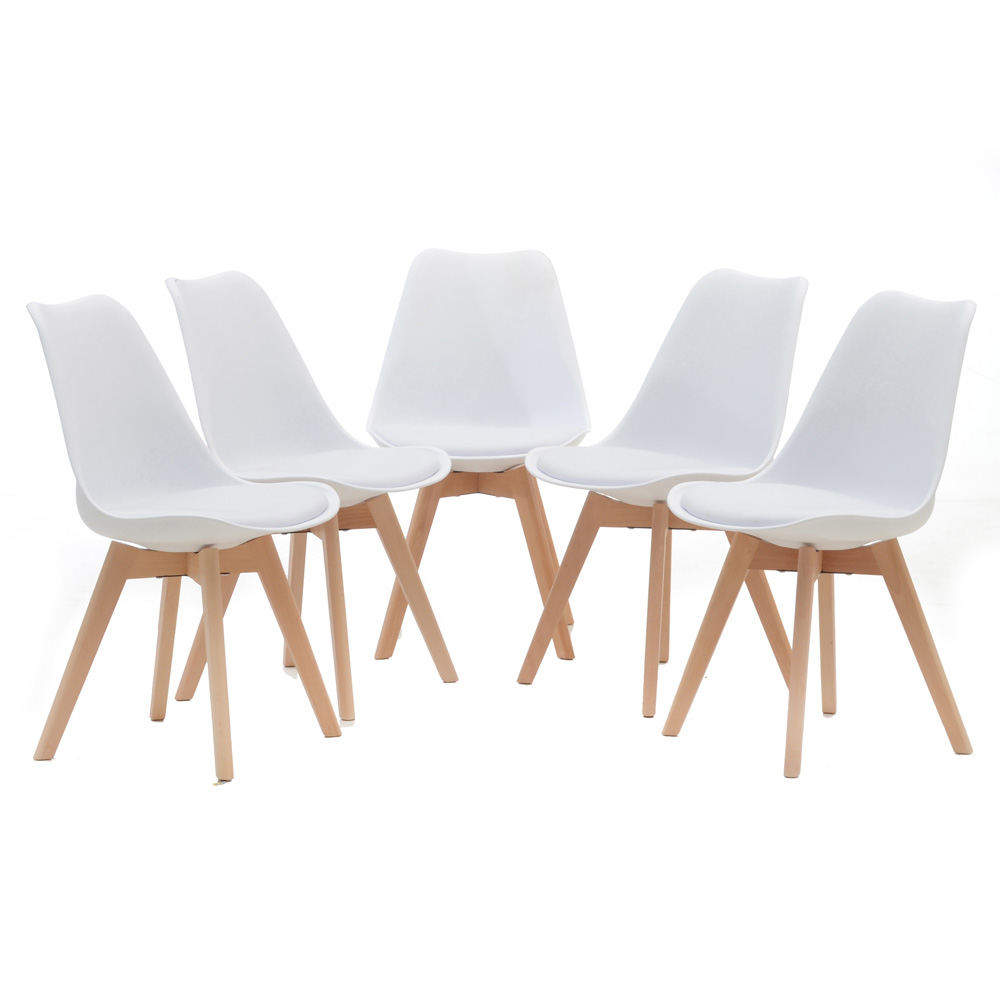 Set of Five Wade Logan "Dakota" Side Chairs in White