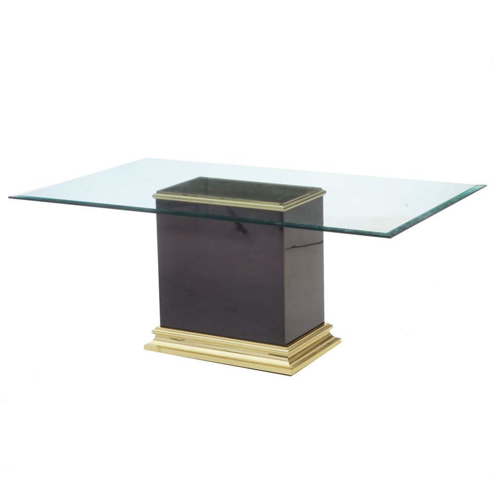 Mid-Century Glass Top Dining Table