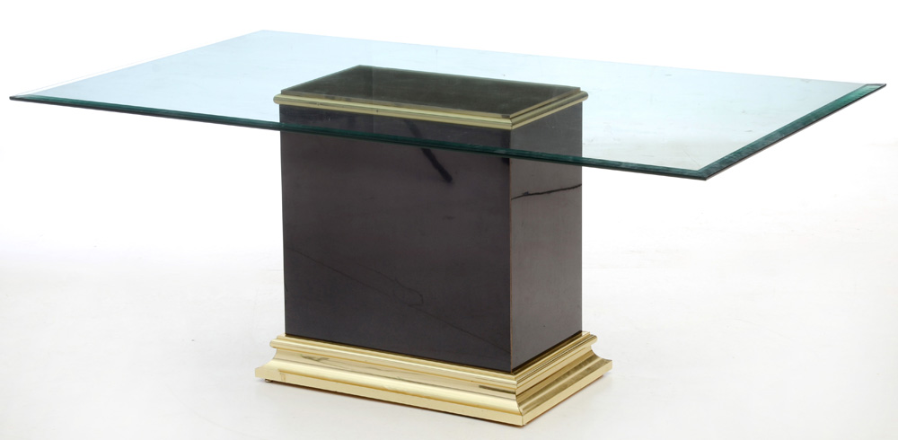 Mid-Century Glass Top Dining Table