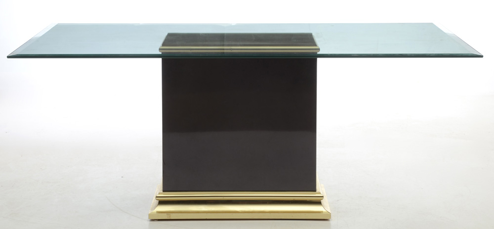Mid-Century Glass Top Dining Table