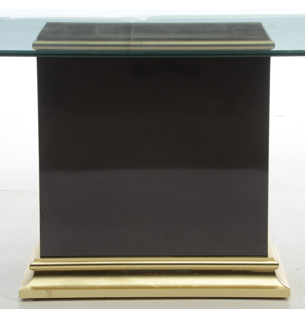 Mid-Century Glass Top Dining Table