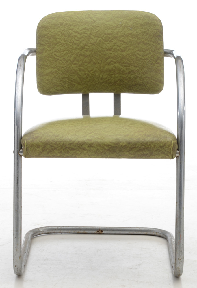 Vintage Green Vinyl and Chrome Chairs