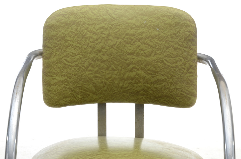 Vintage Green Vinyl and Chrome Chairs