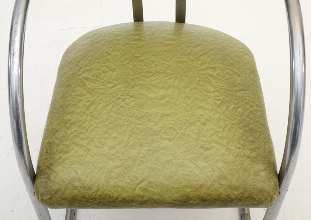 Vintage Green Vinyl and Chrome Chairs