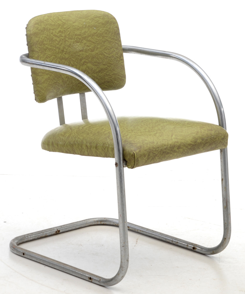 Vintage Green Vinyl and Chrome Chairs