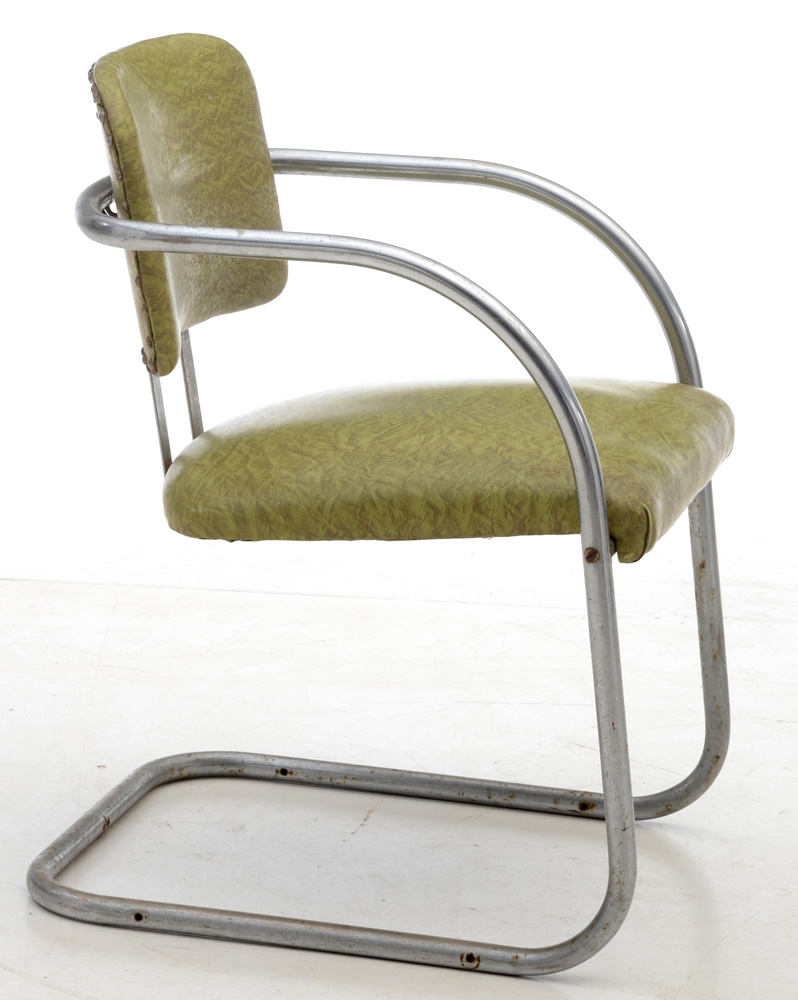 Vintage Green Vinyl and Chrome Chairs