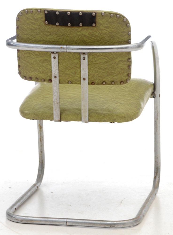 Vintage Green Vinyl and Chrome Chairs