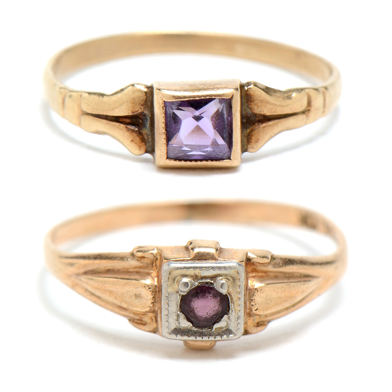 Pairing of Victorian 10K Yellow Gold Baby Rings