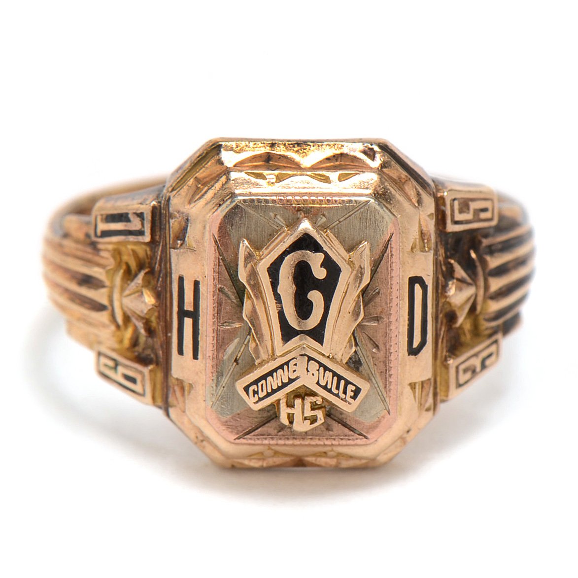 Vintage 10K Yellow Gold High School 1935 Class Ring