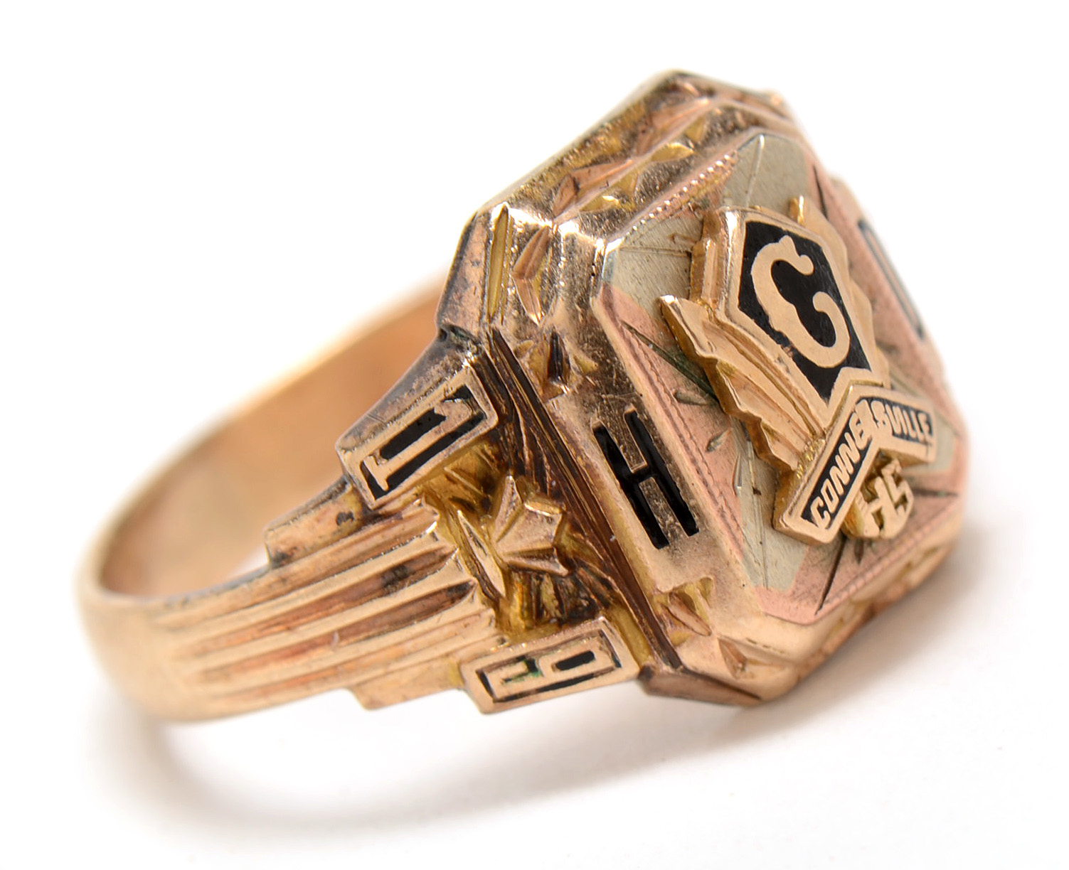 Vintage 10K Yellow Gold High School 1935 Class Ring
