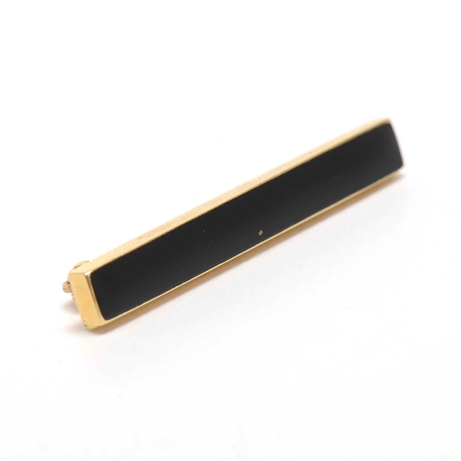 Early 20th Century 14K Yellow Gold Enameled Mourning Pin