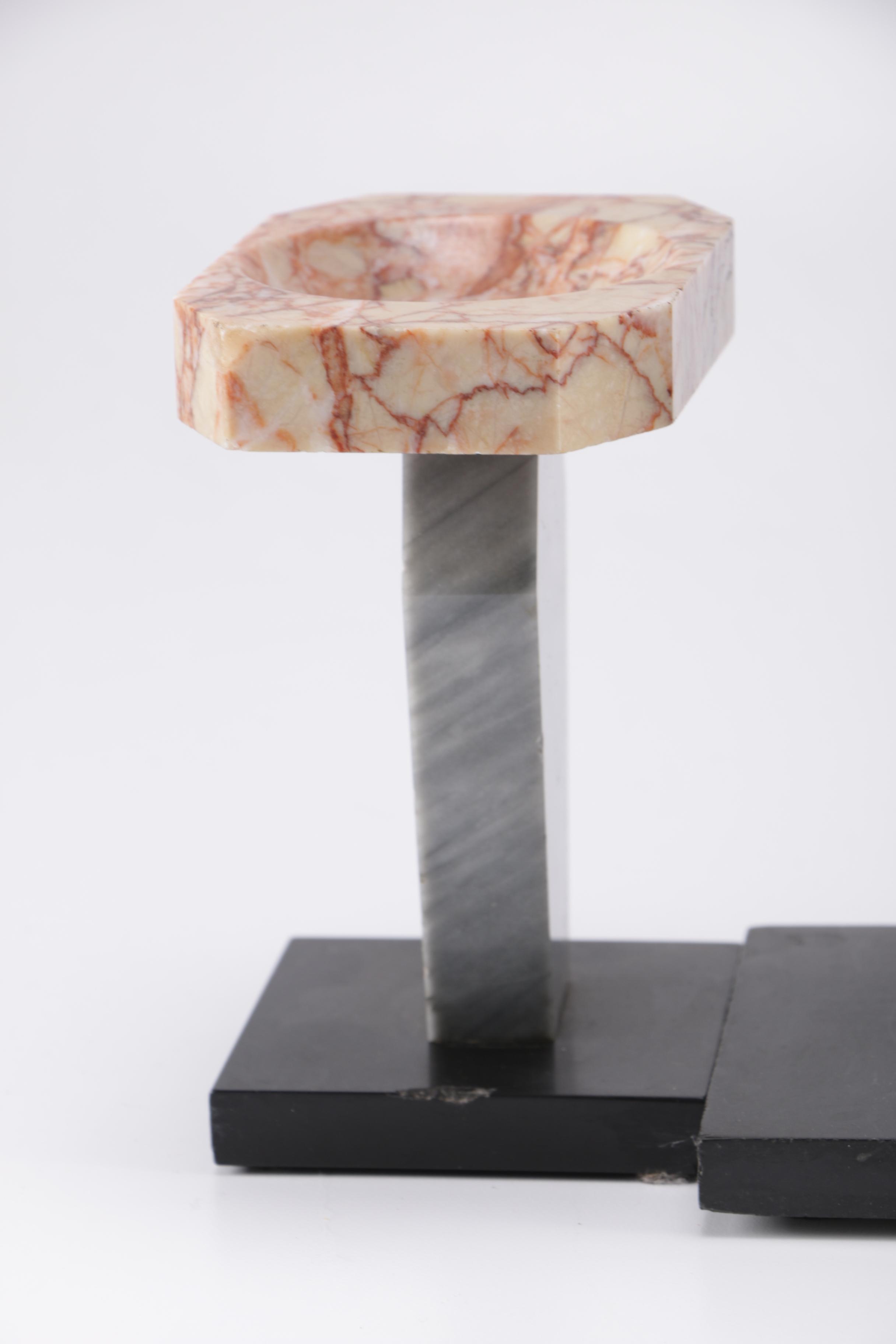 Circa 1930 UCRA Marble Clock With Garniture