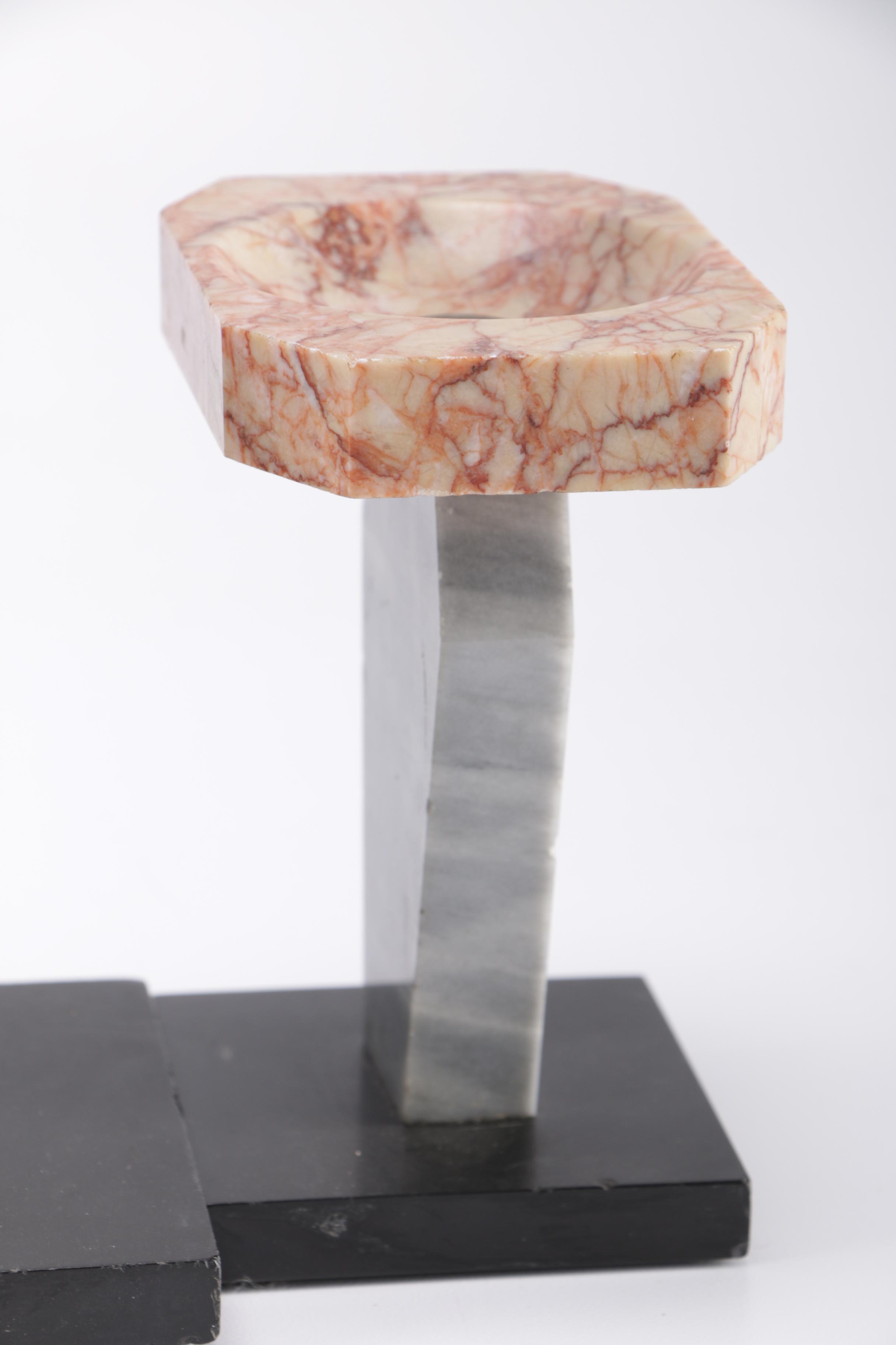 Circa 1930 UCRA Marble Clock With Garniture