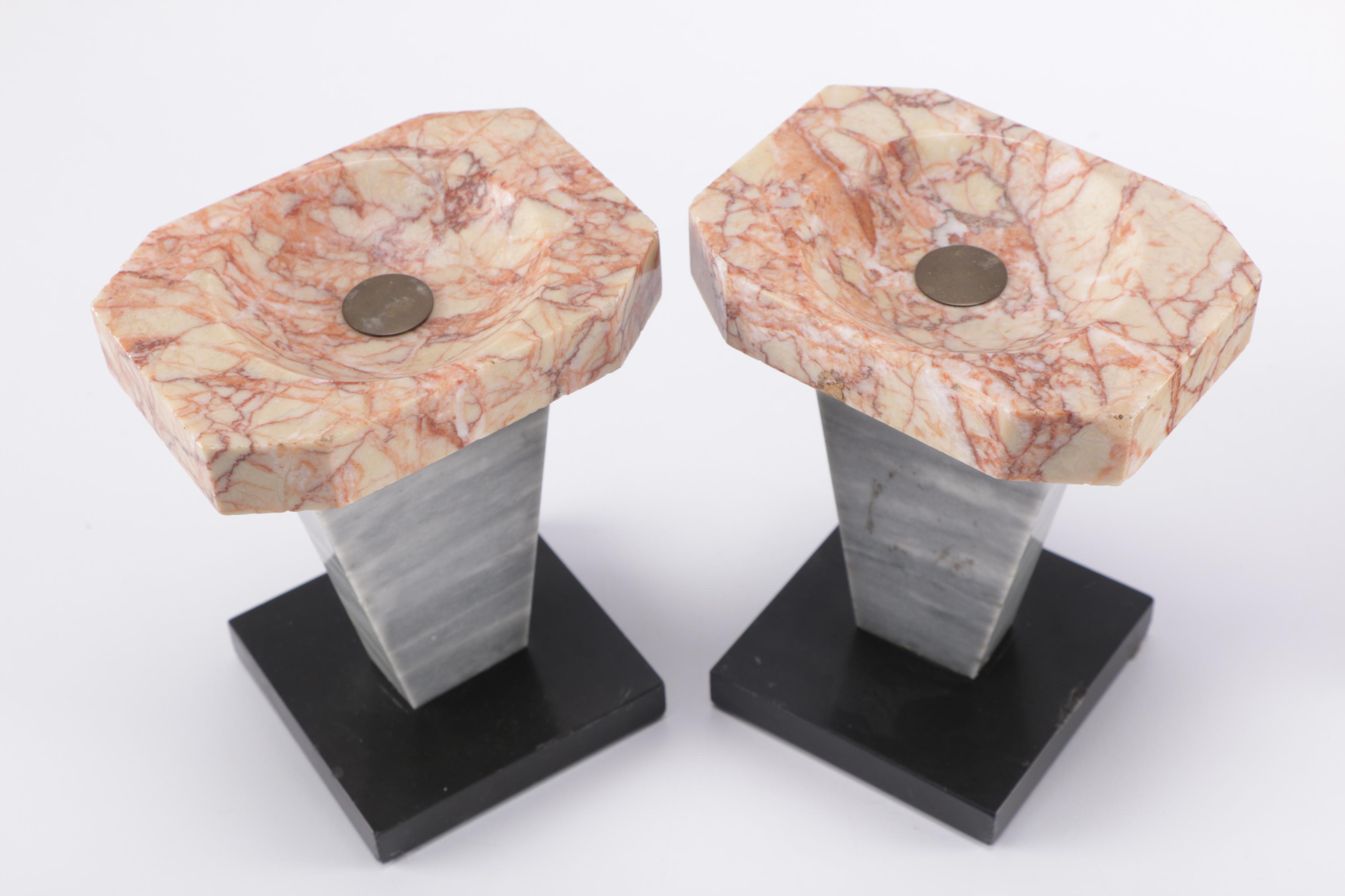 Circa 1930 UCRA Marble Clock With Garniture