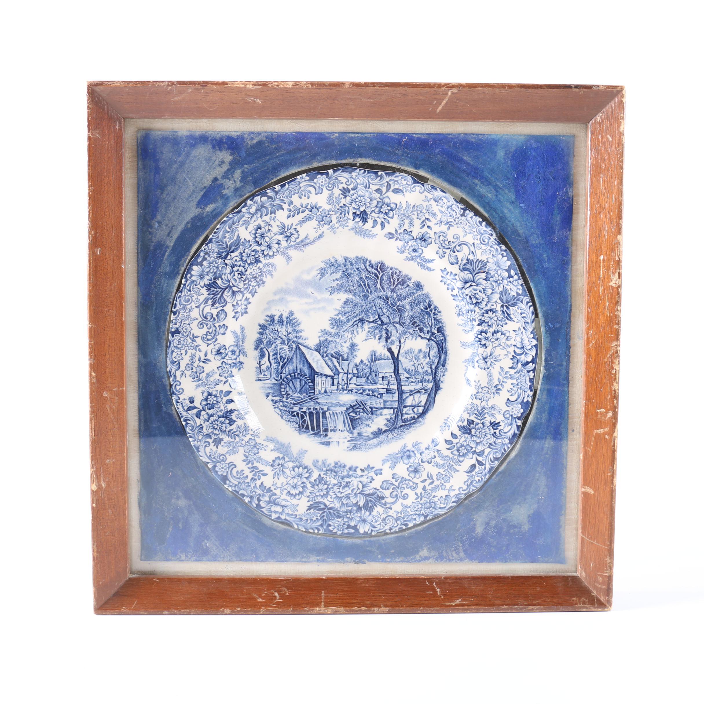 Framed Johnson Brothers "Millstream" Plate