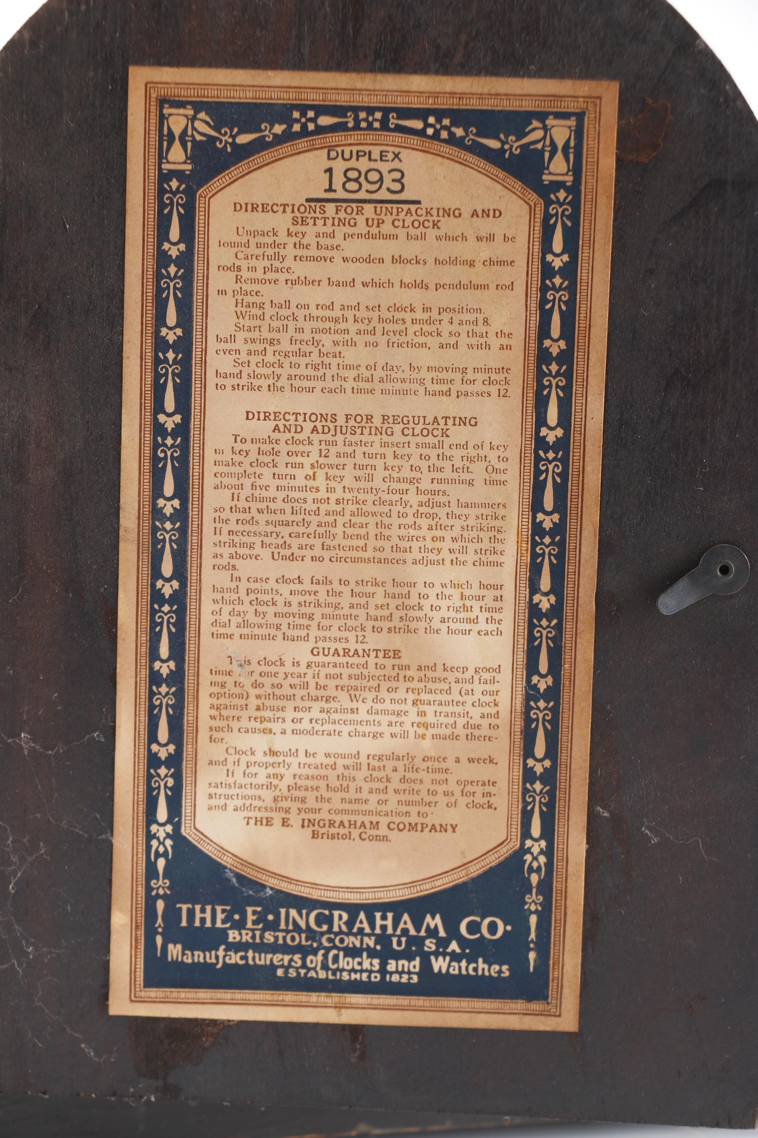 Early 20th Century E. Ingraham Co. Duplex Mantel Clock