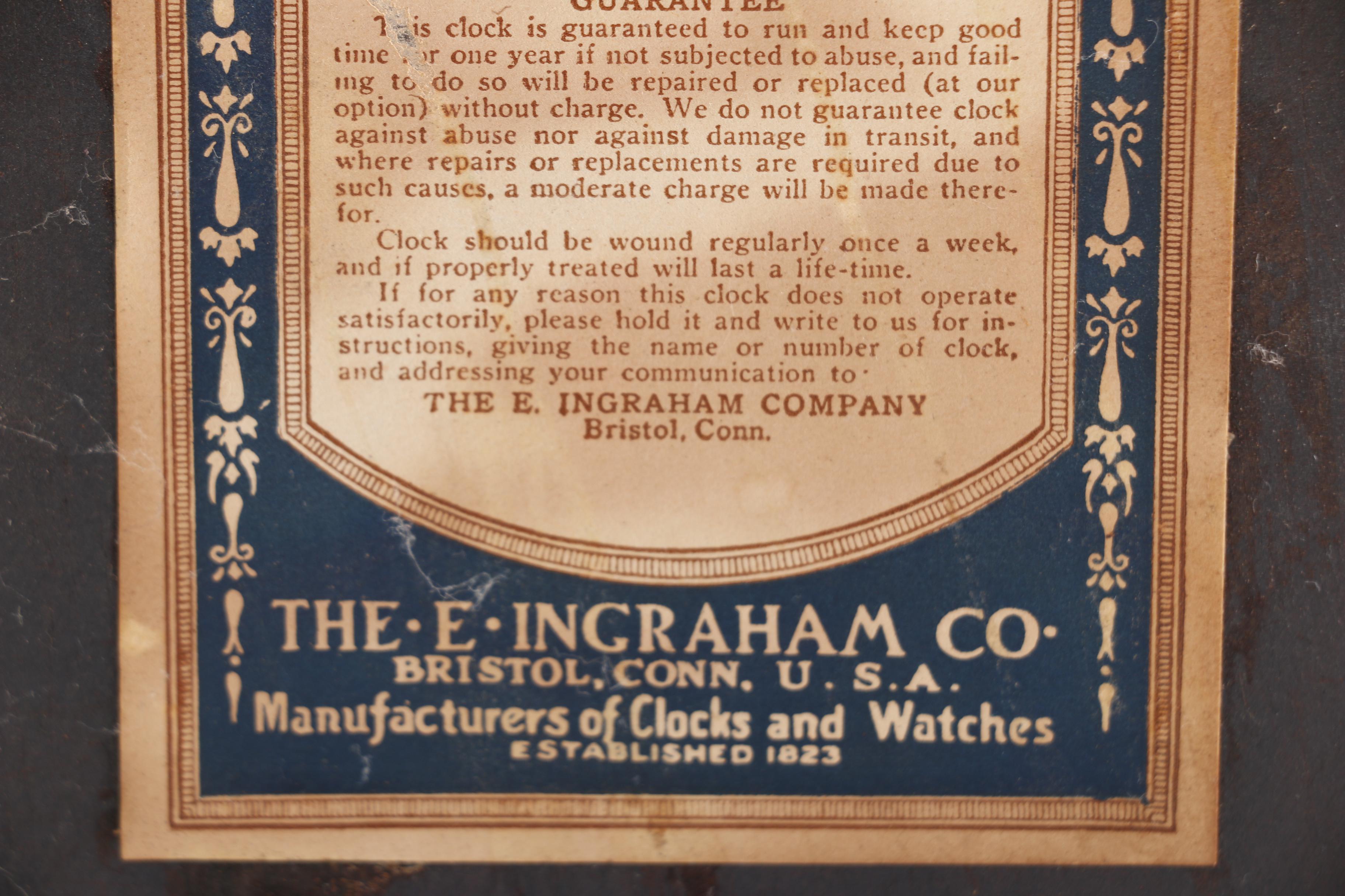 Early 20th Century E. Ingraham Co. Duplex Mantel Clock